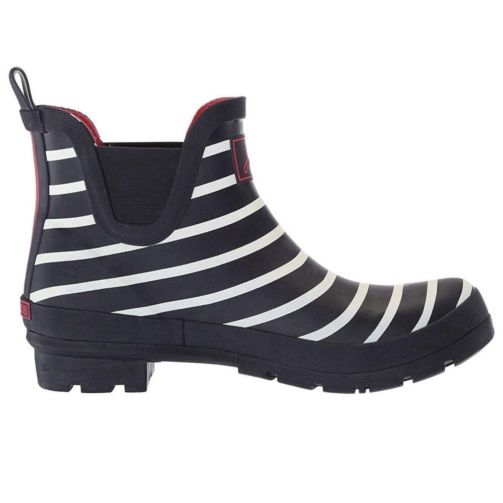 Joules Wellibob French Navy Striped Chelsea Ankle Rain Boot Women’s Size 6